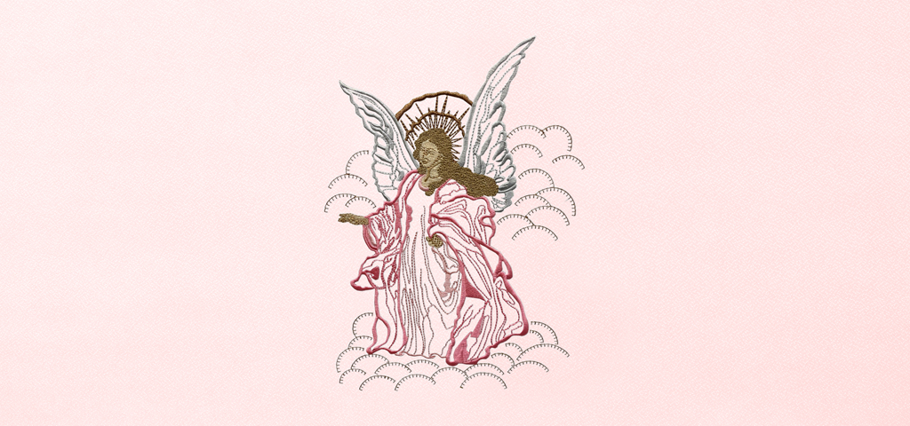 African American Angel Pink Faux